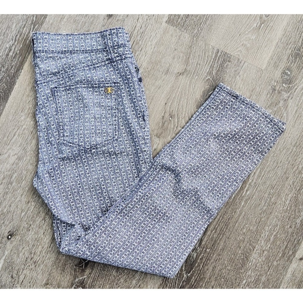 Tory Burch Gemini Link Jacquard Pants Women's Size 26 • Stretch Chaumont